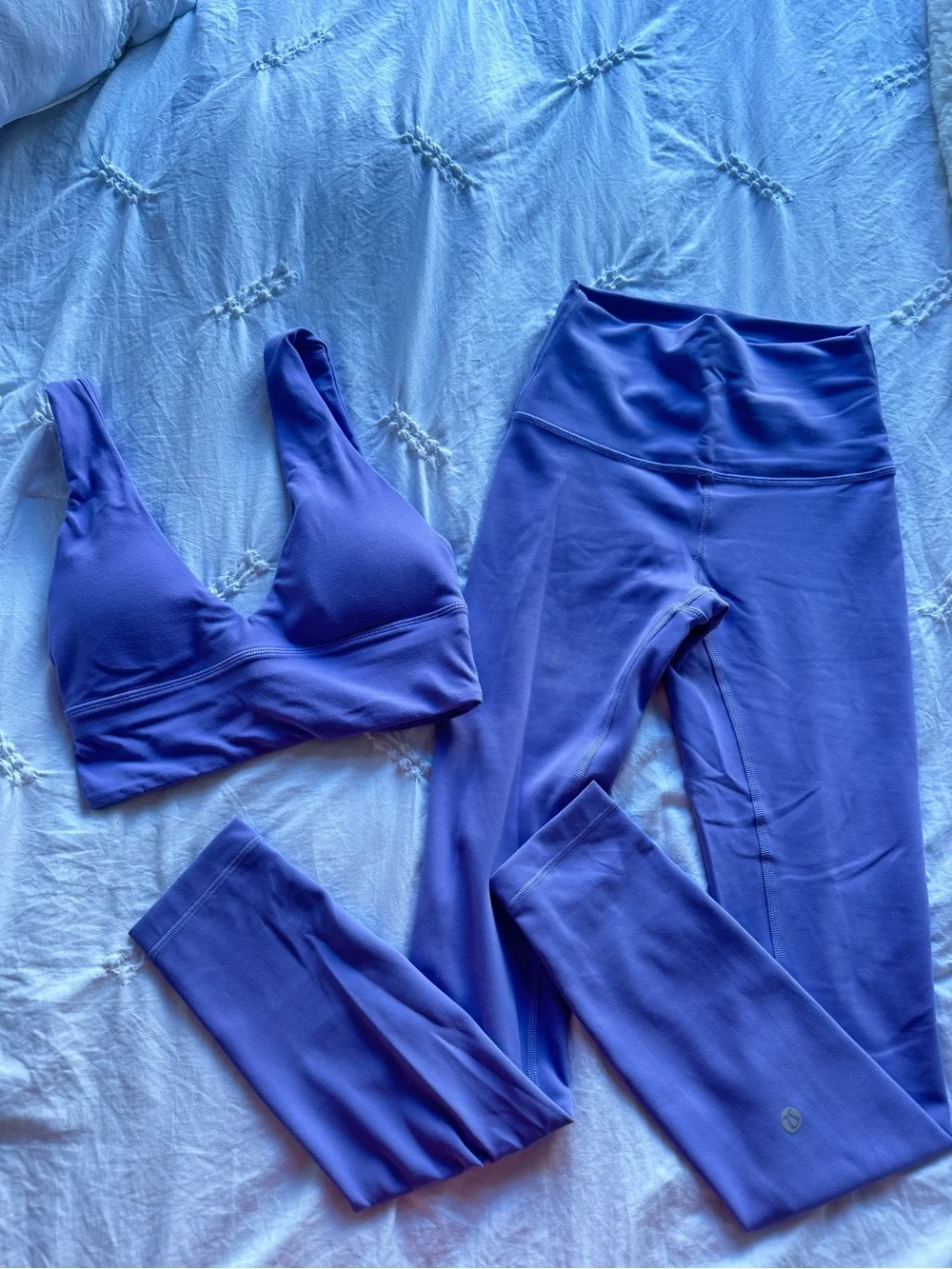 Lavender High-Waist Leggings with Matching Sports Bra - Women